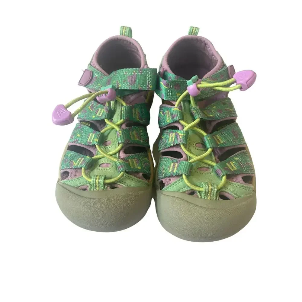 2 Keen Girl's Newport Closed Toe Sandals Green Purple